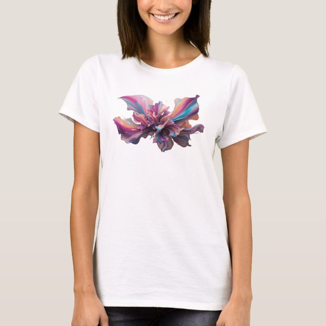 Slående Rosa ABSTRAKT KONST Design T Shirt (Framsida)