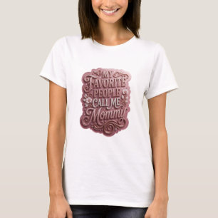 Slående Rosa MINA FAVORITMÄNNISKOR KALLAR MIG MAMM T Shirt