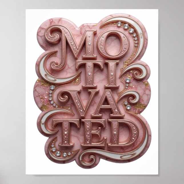 Slående Rosa MOTIVERAD Poster (Framsidan)