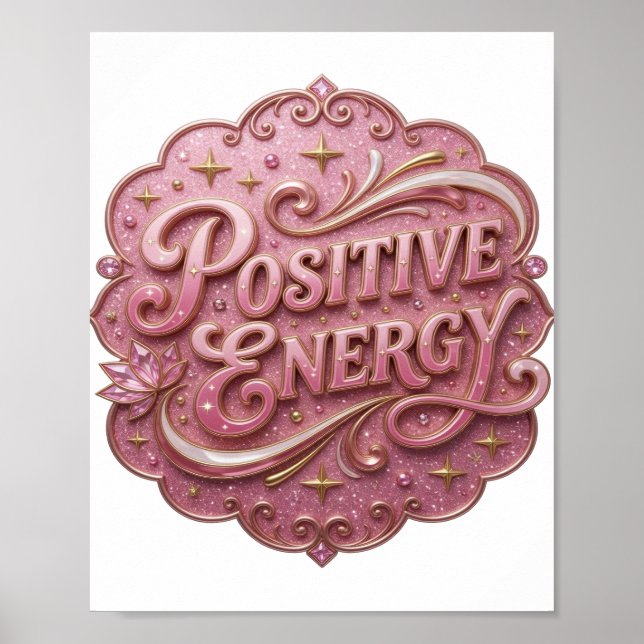 Slående Rosa POSITIV ENERGI Poster (Framsidan)