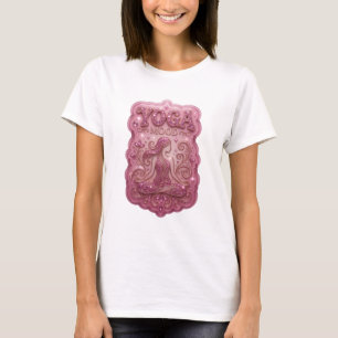 Slående Rosa YOGA MOOD Tryck T Shirt