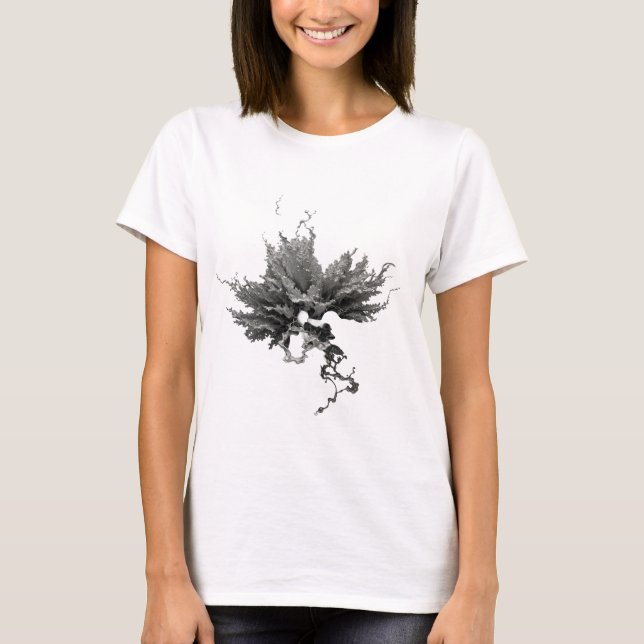 Slående Silver ABSTRAKT KONST Design T Shirt (Framsida)