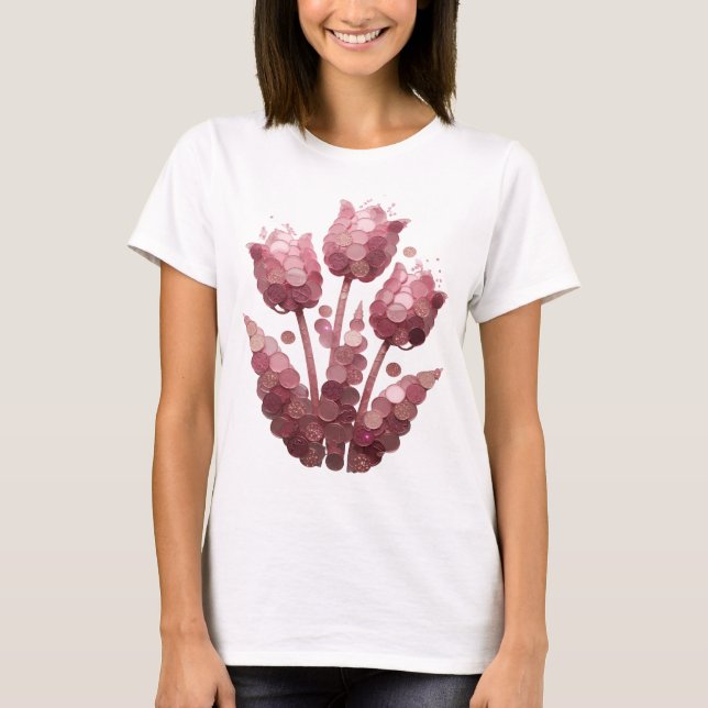 Slående Silver ABSTRAKT KONST Design T Shirt (Framsida)