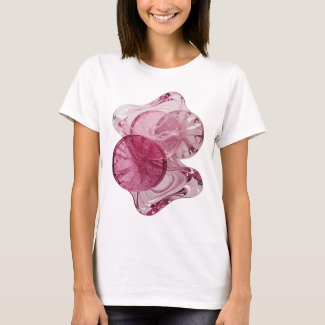 Slående Silver ABSTRAKT KONST Grafisk Design T Shirt (Framsida)