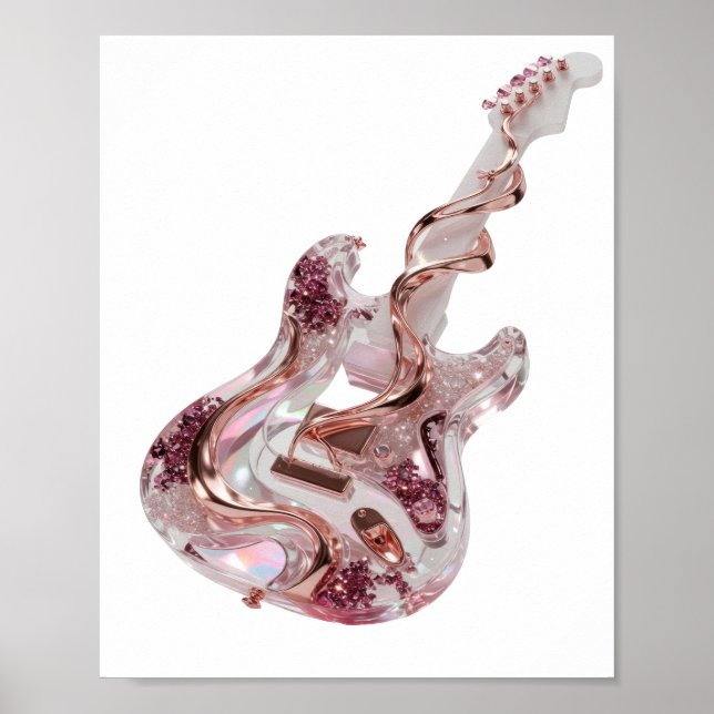 Slående Silver ABSTRAKT KONST Grafisk Design v2 Poster (Framsidan)