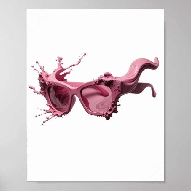 Slående Silver ABSTRAKT KONST Mode Print Poster (Framsidan)