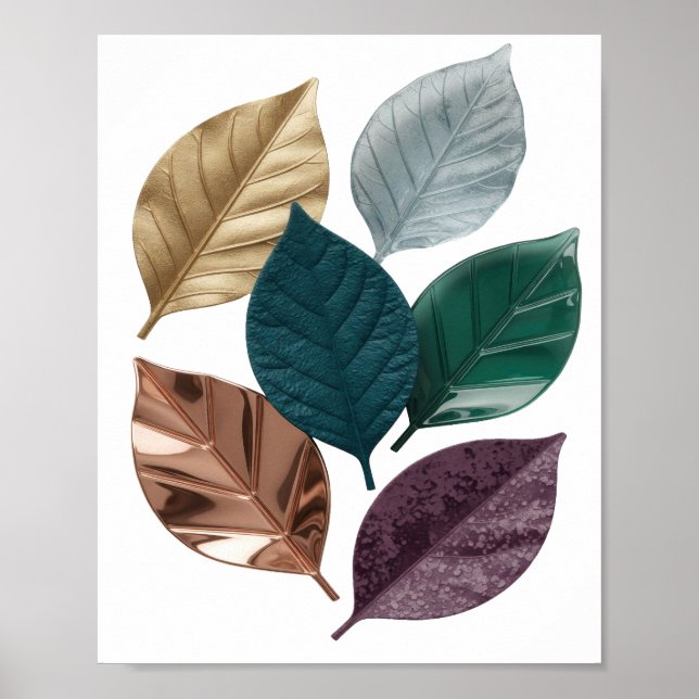 Slående Silver BLADIG T DESIGN-skrivning Poster (Framsidan)
