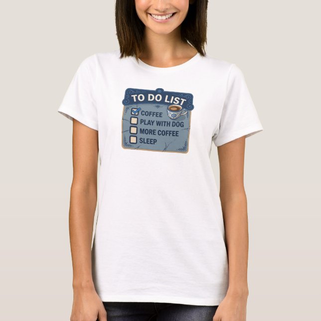 Slående Silver KAFFE LEK MED HUND Konsttryck T Shirt (Framsida)