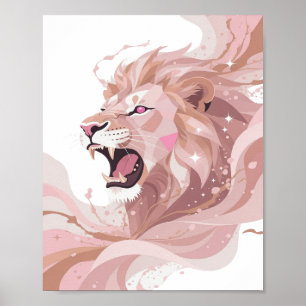 Slående Silver LION KING Anpassad Design v2 Poster