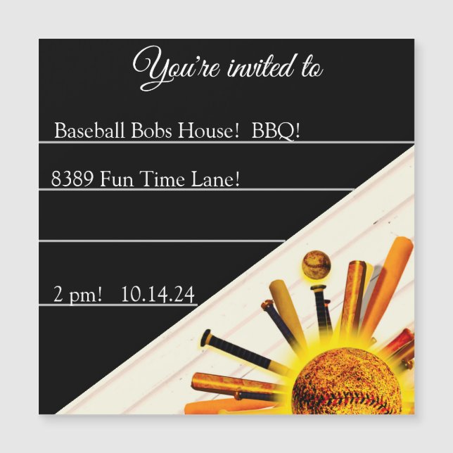 SLAG UPP SÖNDAG! MAGNETISK INBJUDNINGSKORT (Framsida)