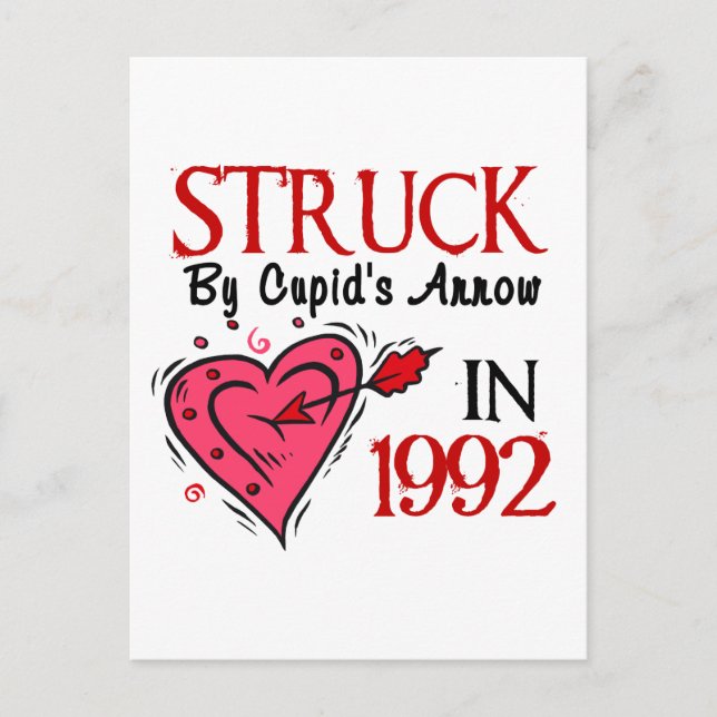 Slagen Av Cupids Pil År 1992 Vykort (Framsida)