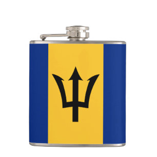 Slågen in flaska för Barbados flagga mönster Fickplunta