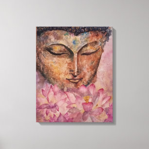 Slågen in kanfas för Buddha rosa Canvastryck