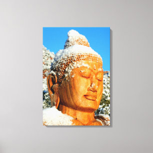 Slågen in kanfas för snö Buddha Canvastryck