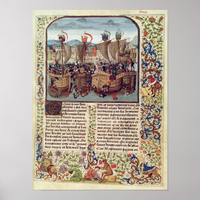 Slaget Ecluse, från Froissart's Chronicle Poster (Framsidan)