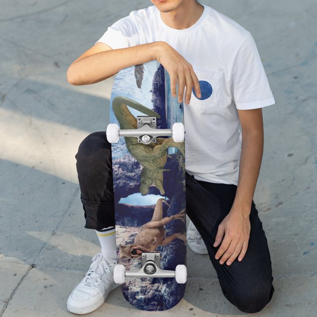 Slaget Fantasy T-Rex Tyrannosaurus Dinosaur Mini Skateboard Bräda 18,5 Cm (Skapare uppladdad)