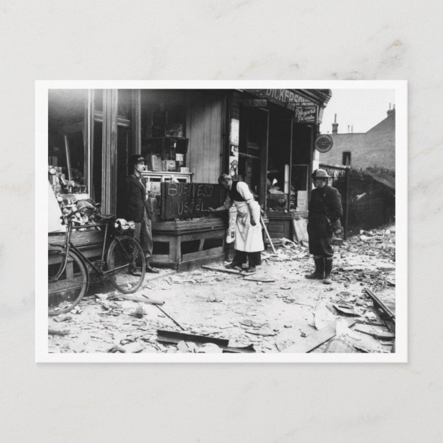 Slaget i Storbritannien och Blitz: #29 Oavskräckt Vykort (Framsida)