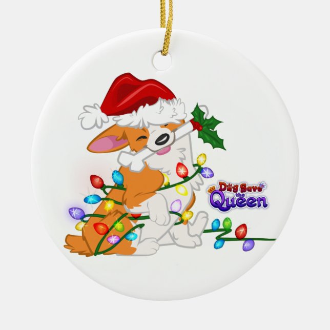 Slåget in upp i prydnaden för Helgdagar Julgransprydnad Keramik (Framsidan)