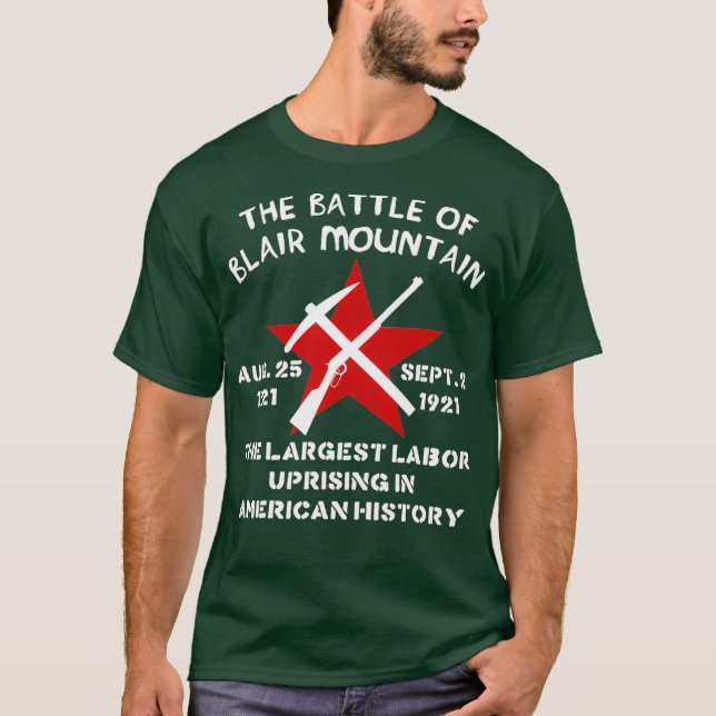 Slaget om Blair Mountain Labour Högers History T Shirt (Framsida)