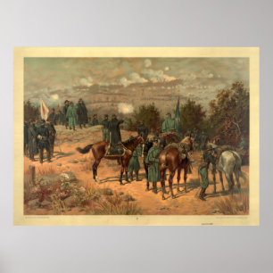Slaget om Chattanooga av Thure de Thulstrup Print Poster