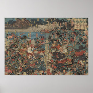 Slaget om Kawanakajima av Yoshitora Poster
