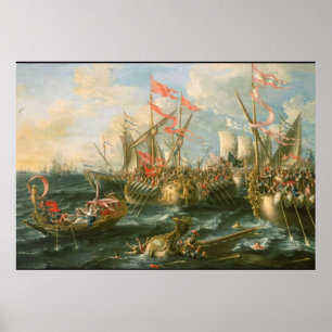 Slaget vid Actium Vintageaffisch Poster