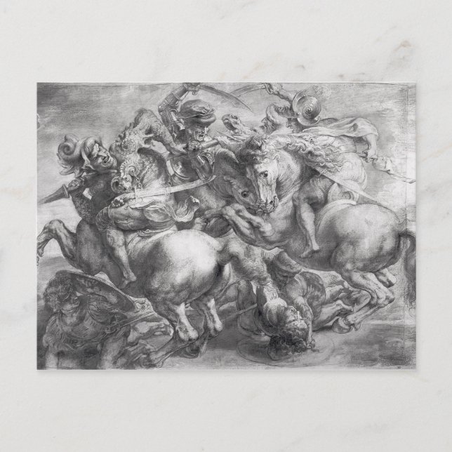 Slaget vid Anghiari efter Leonardo da Vinci Vykort (Framsida)