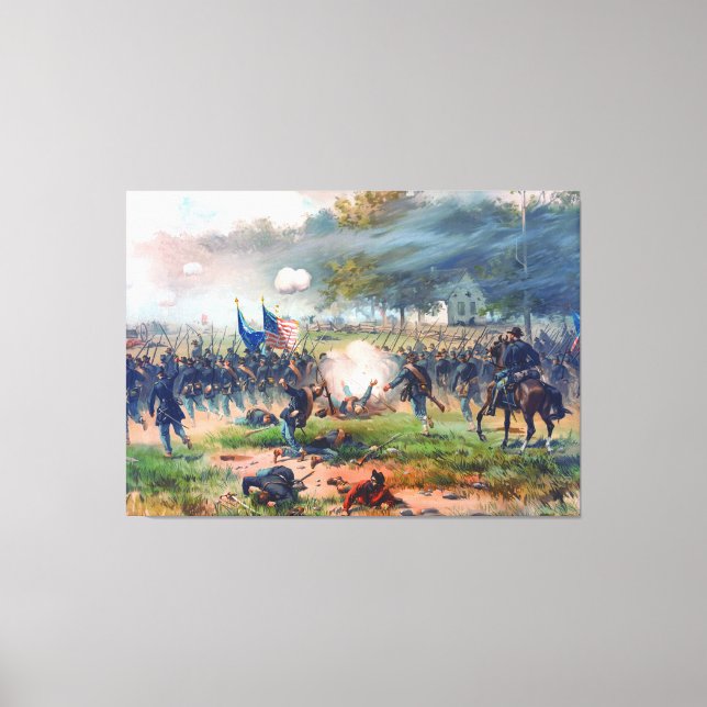 Slaget vid Antietam Thure de Thulstrup 1887 Återst Canvastryck (Framsida)