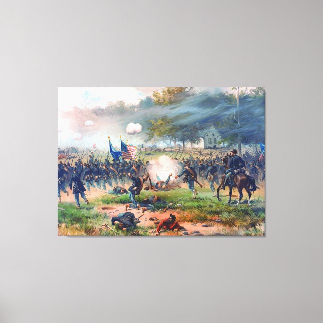 Slaget vid Antietam Thure de Thulstrup 1887 Återst Canvastryck (Framsida)