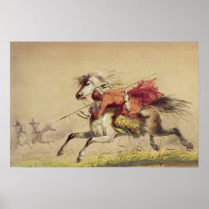 Slaget vid Blue Water Creek av Alfred Jacob Miller Poster