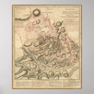 Slaget vid Brandywine American Revolution Karta 17 Poster