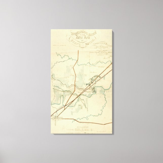 Slaget vid floden Stones - Civila Krig Panoramic Canvastryck (Framsida)