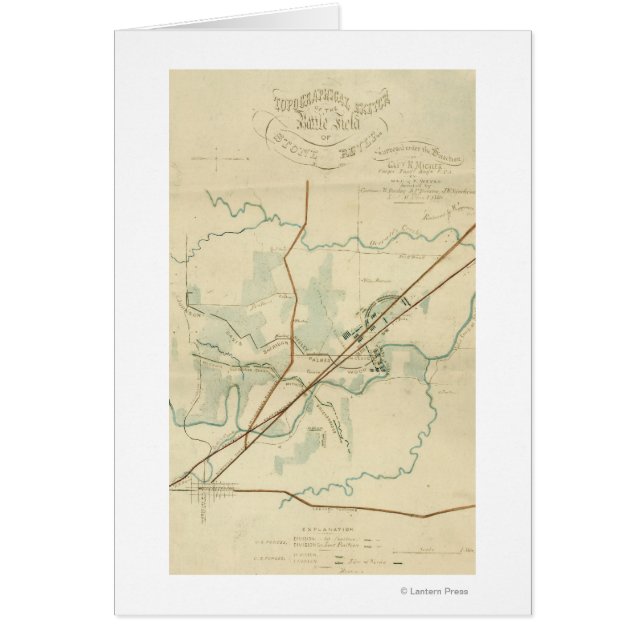 Slaget vid floden Stones - Civila Krig Panoramic Hälsningskort (Framsidan)