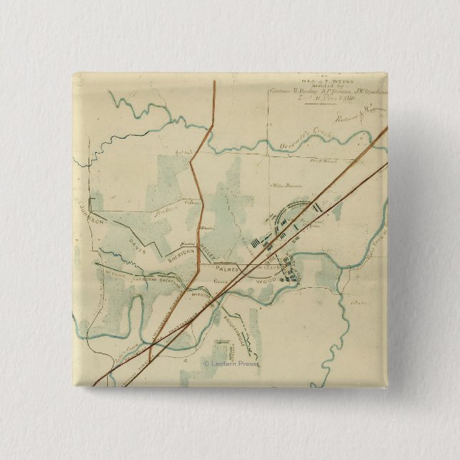 Slaget vid floden Stones - Civila Krig Panoramic Knapp (Framsida)