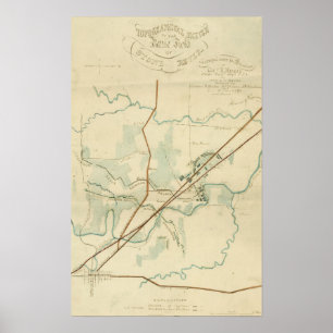 Slaget vid floden Stones - Civila Krig Panoramic Poster