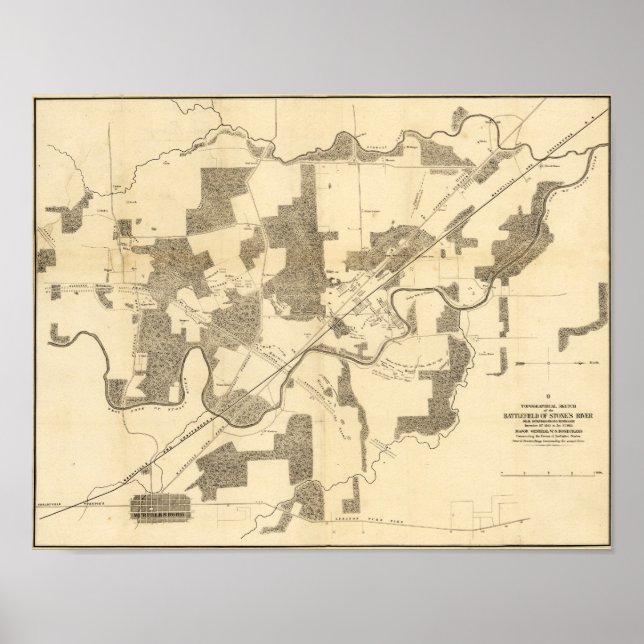 Slaget vid floden Stones - Civila Krig Panoramic Poster (Framsidan)