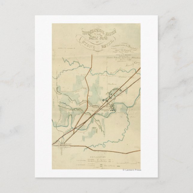 Slaget vid floden Stones - Civila Krig Panoramic Vykort (Framsida)