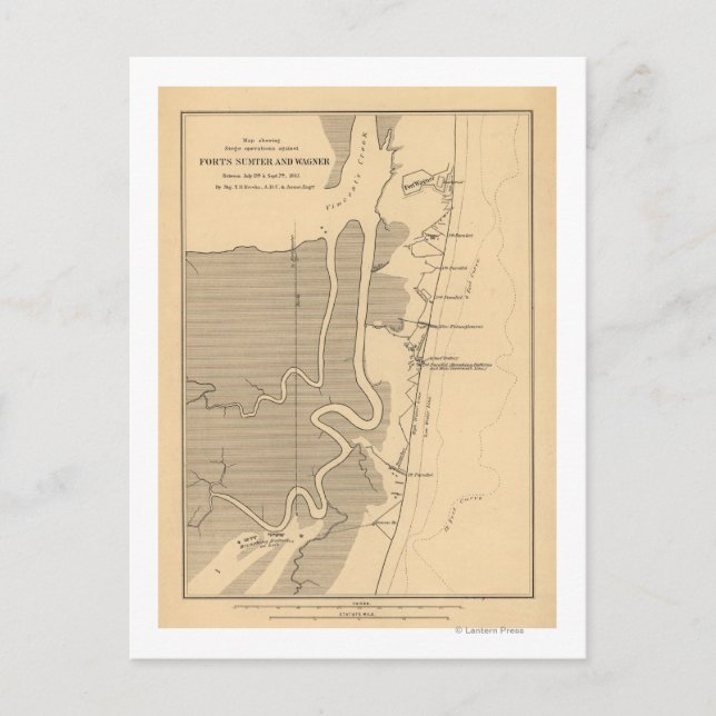 Slaget vid Fort Sumter - Inbördeskrig Panorama 2 Vykort (Framsida)