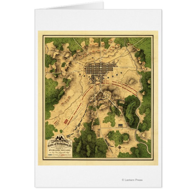 Slaget vid Gettysburg 10 Hälsningskort (Framsidan)
