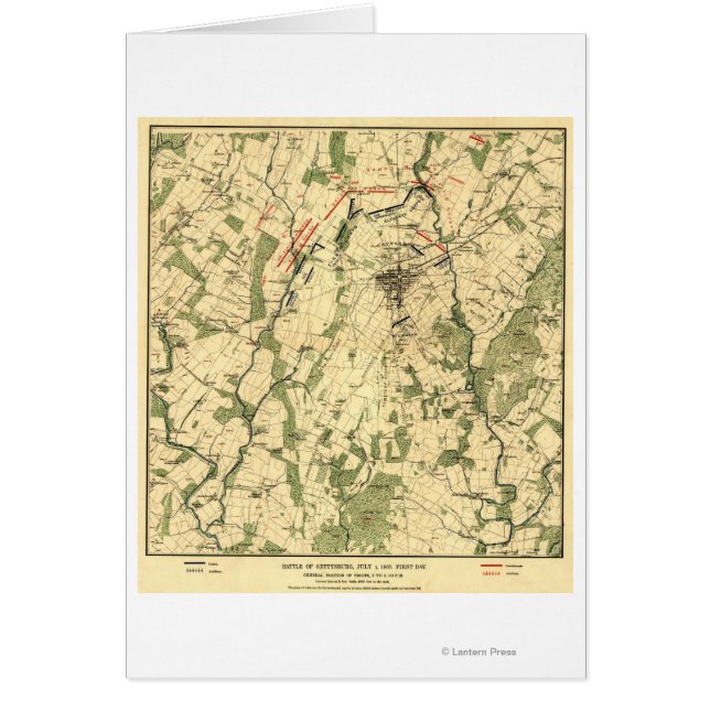 Slaget vid Gettysburg 12 Hälsningskort (Framsidan)