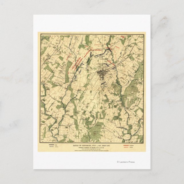 Slaget vid Gettysburg 12 Vykort (Framsida)