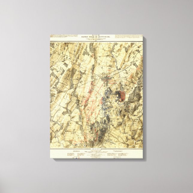 Slaget vid Gettysburg 13 Canvastryck (Framsida)