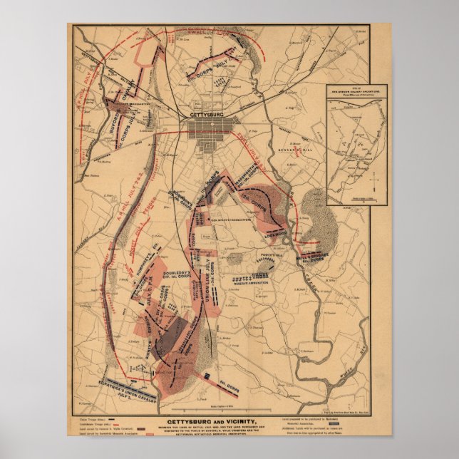 Slaget vid Gettysburg 14 Poster (Framsidan)