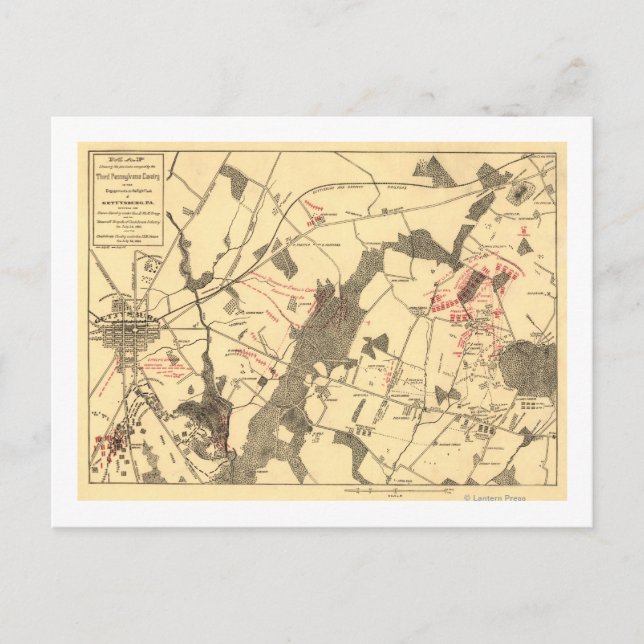 Slaget vid Gettysburg 15 Vykort (Framsida)