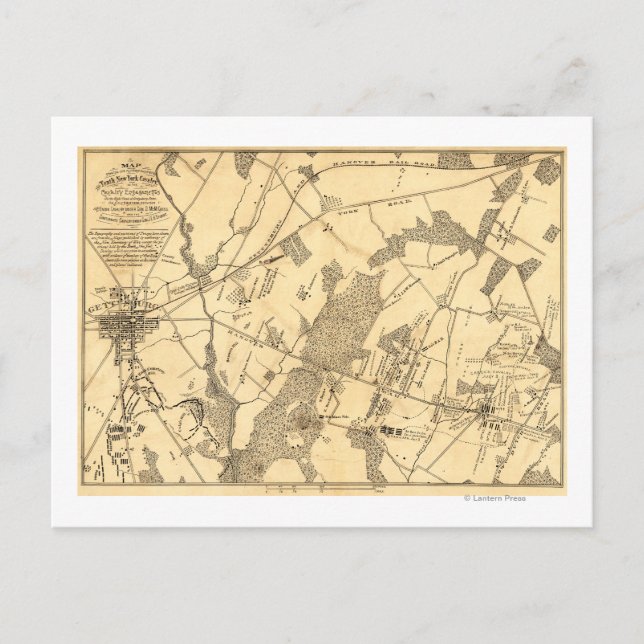 Slaget vid Gettysburg 16 Vykort (Framsida)