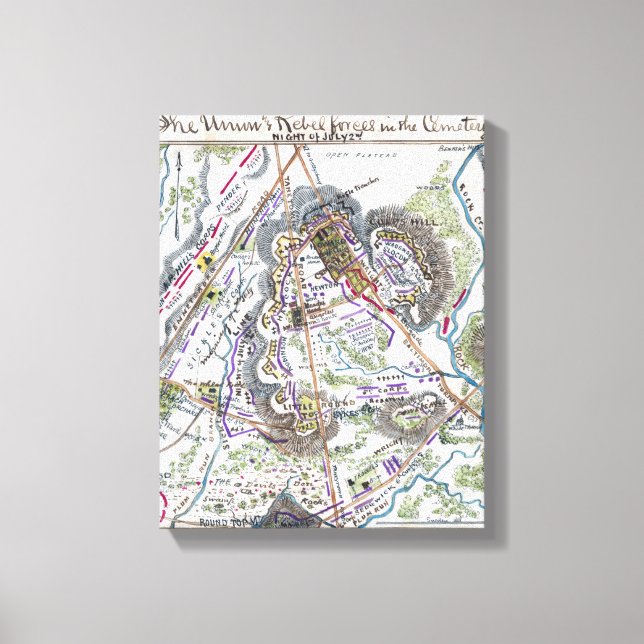 Slaget vid Gettysburg 2 Canvastryck (Framsida)