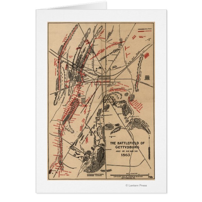 Slaget vid Gettysburg 2 Hälsningskort (Framsidan)