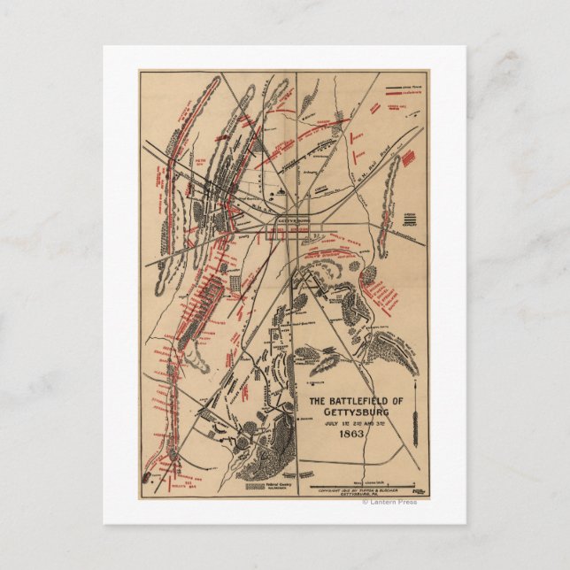 Slaget vid Gettysburg 2 Vykort (Framsida)