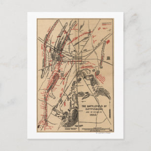 Slaget vid Gettysburg 2 Vykort
