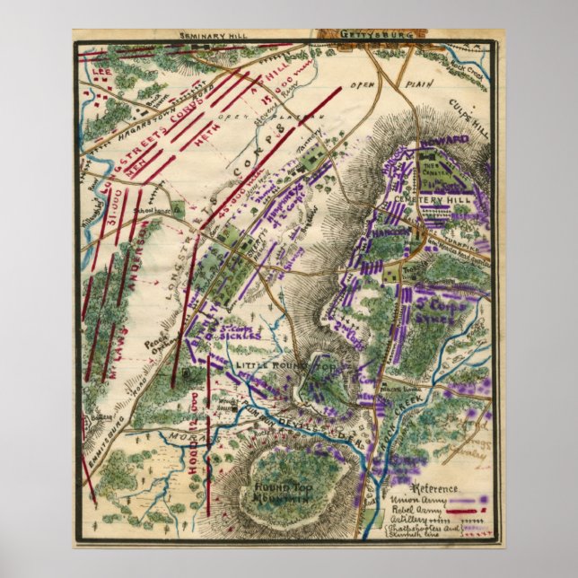 Slaget vid Gettysburg 4 Poster (Framsidan)